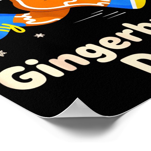 Christmas Gingerbread Dash Running Runner Xmas Mar Poster (Hoek)