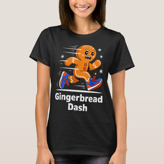 Christmas Gingerbread Dash Running Runner Xmas Mar T-shirt (Voorkant)