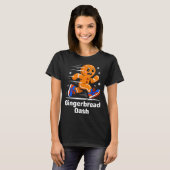 Christmas Gingerbread Dash Running Runner Xmas Mar T-shirt (Voorkant volledig)