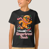 Christmas Gingerbread Dash Running Runner Xmas Mar T-shirt (Voorkant)
