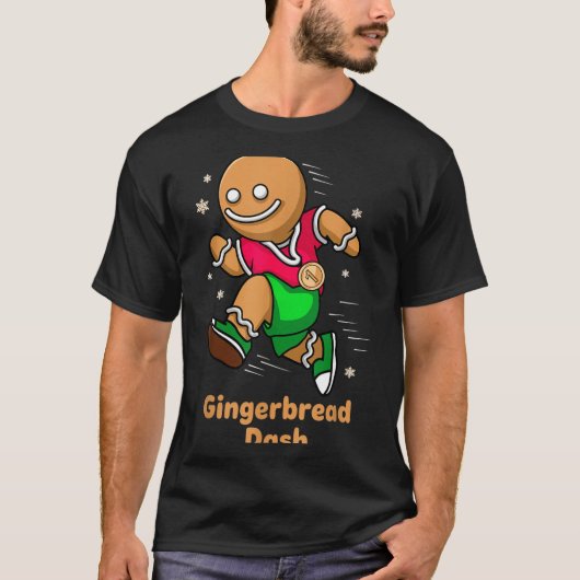 Christmas Gingerbread Dash Running Runner Xmas Mar T-shirt (Voorkant)