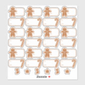 Christmas Gingerbread Gift Label Stickers (Vel)