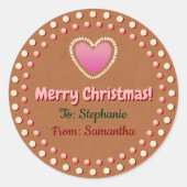 Christmas Gingerbread Heart Gift Label (Voorkant)