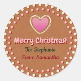 Christmas Gingerbread Heart Gift Label