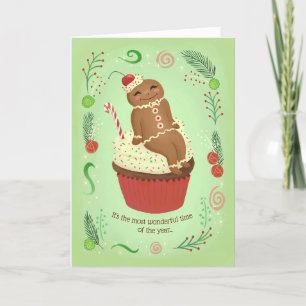 Christmas Gingerbread Homme Joyeuse carte de vacan