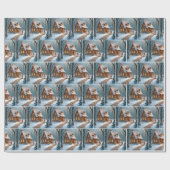 Christmas Gingerbread House With a Snowman  Cadeaupapier (Vlak)