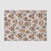 Christmas Gingerbread Houses Holiday Pattern Tissuepapier (Voorkant)