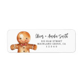 Christmas Gingerbread Hugs Return Label (Voorkant)