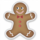 Christmas Gingerbread Man Contour Sticker (Voorkant)