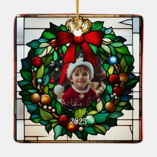 Christmas Gingerbread Man Faux Glas in lood Keramisch Ornament (Achterkant)