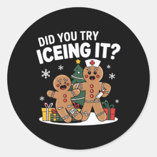 Christmas Gingerbread Man heb je geprobeerd om het Ronde Sticker