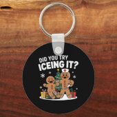 Christmas Gingerbread Man heb je geprobeerd om het Sleutelhanger (Voorkant)