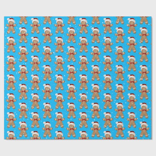 Christmas Gingerbread Men In snowflakes Cadeaupapier (Vlak)