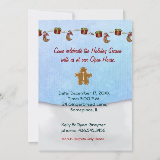 Christmas Gingerbread Open House Invitation (Dos)