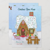 Christmas Gingerbread Open House Invitation (Devant / Derrière)