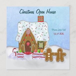 Christmas Gingerbread Open House Invitation