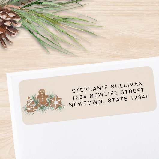 Christmas Gingerbread Return Address  Etiket