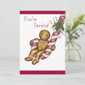 Christmas Gingerbread Uitnodiging (Staand voorkant)