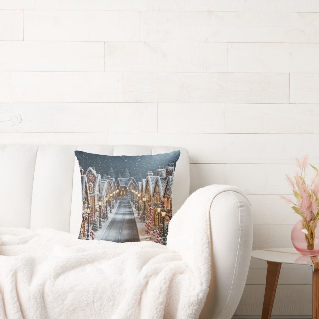 Christmas Gingerbread Village Kussen (Bank)