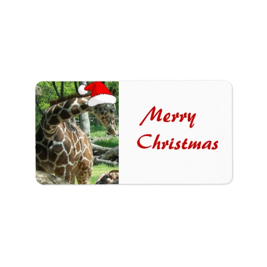 Christmas Giraffe Etiket (Voorkant)
