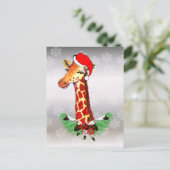 Christmas Giraffe Feestdagenkaart (Staand voorkant)