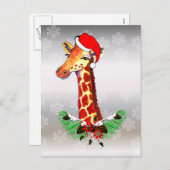 Christmas Giraffe Feestdagenkaart (Voorkant / Achterkant)