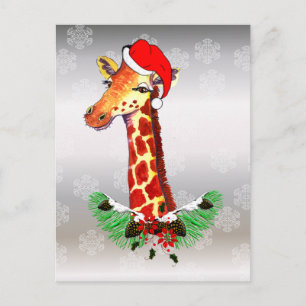 Christmas Giraffe Feestdagenkaart