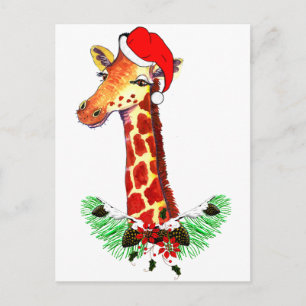 Christmas Giraffe Feestdagenkaart