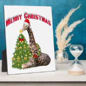 Christmas Giraffe Fotoplaat (Zijkant)