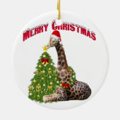 Christmas Giraffe Keramisch Ornament (Achterkant)