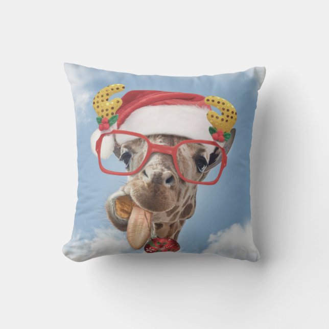 Christmas giraffe kussen (Voorkant)