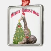 Christmas Giraffe Metalen Ornament (Links)