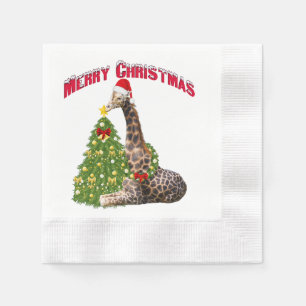 Christmas Giraffe Servet