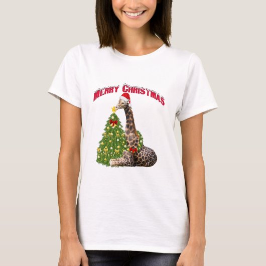 Christmas Giraffe T-shirt (Voorkant)