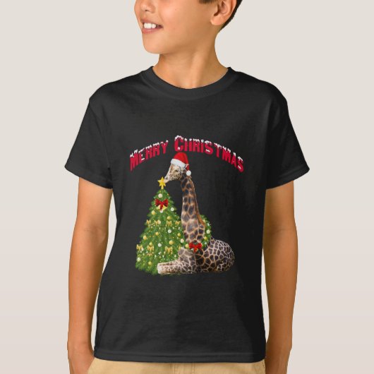 Christmas Giraffe T-shirt (Voorkant)