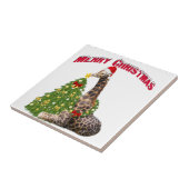 Christmas Giraffe Tegeltje (Zijkant)