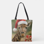 Christmas Giraffe With Holiday Gift Draagtas (Achterkant)
