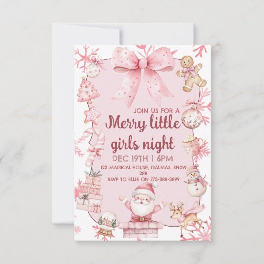 Christmas girls night party invitation (Devant)