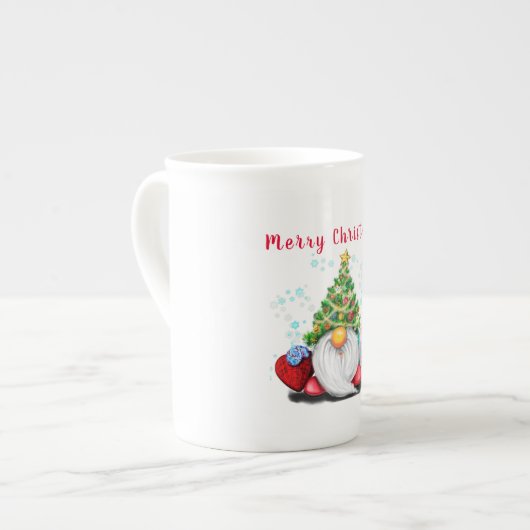 Christmas Gnome Bone China Mok (Voorkant links)