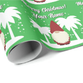 Christmas gnome cartoon with palm trees unique cadeaupapier (Rol Hoek)