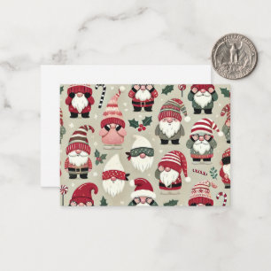 Christmas Gnome Coördineren "No Peeking" Gift Labe Notitiekaartje