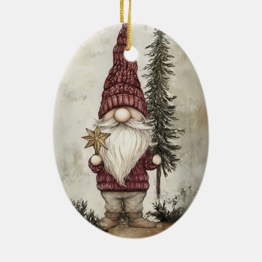 Christmas Gnome for the Holidays Keramisch Ornament (Achterkant)