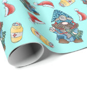 Christmas Gnome Nurse Pattern Cadeaupapier (Rol Hoek)