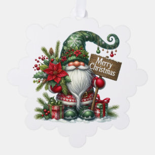 Christmas Gnome Paper Ornament Kaart