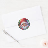 Christmas Gnome Ronde Sticker (Envelop)