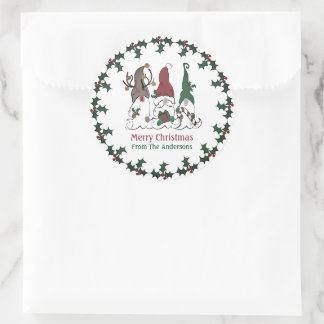 Christmas Gnome Santa Elf Reindeer Festive Xmas Ronde Sticker