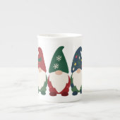 "Christmas Gnome Trio – Feestelijke feestdag Porselein Kop (Voorkant)