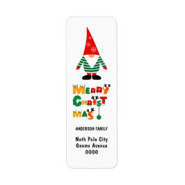 Christmas Gnome Whimsical Fonts Retouradres Etiket
