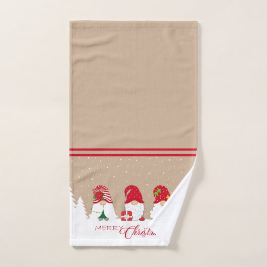 Christmas Gnomes (Serviette à main)
