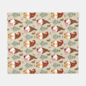 Christmas Gnomes Gift Pattern Fleece Deken (Voorkant (Horizontaal))